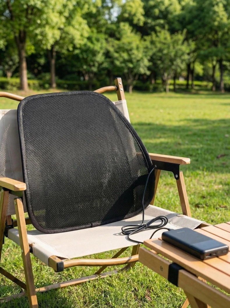 Summer Breathable Cooling Lumbar Support Cushion with Fan for Car, Usb, Home, Office, Long Sitting, Ventilation, and Waist Protection