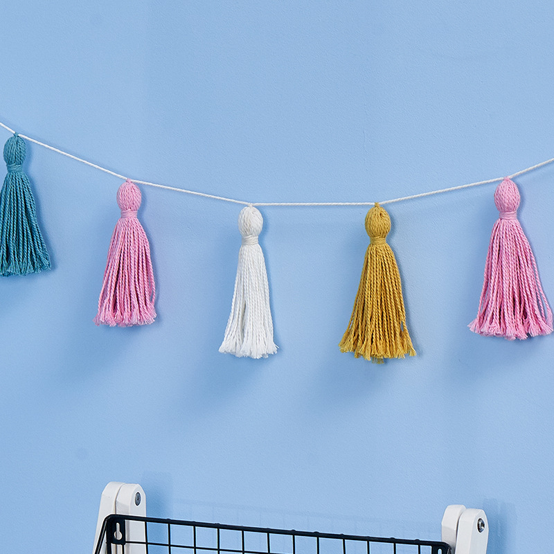 多色棉绳艺术装饰编织挂毯 居家壁挂式流苏装饰品