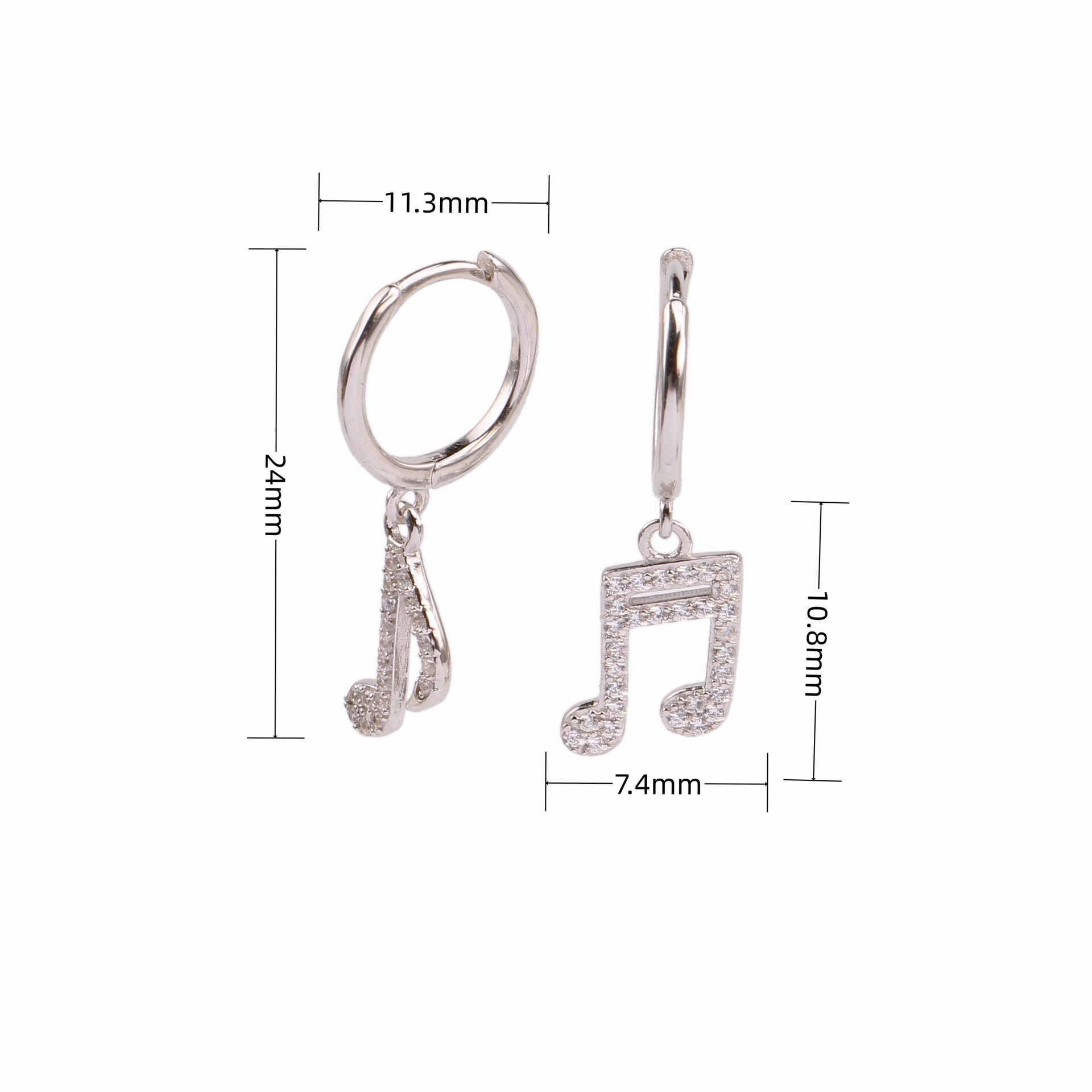 1 Paire Style Ins Style Moderne Remarques Argent Sterling Placage Incruster Zircon Boucles D'oreilles display picture 1