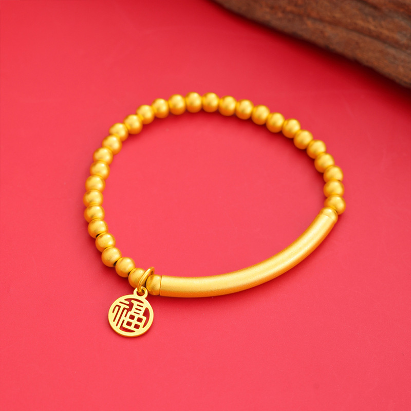 Nuevo patrimonio antiguo pulsera fu marca codo media pulsera fu carácter elástico pulsera de cuentas pulsera auspicioso de las mujeres al por mayor