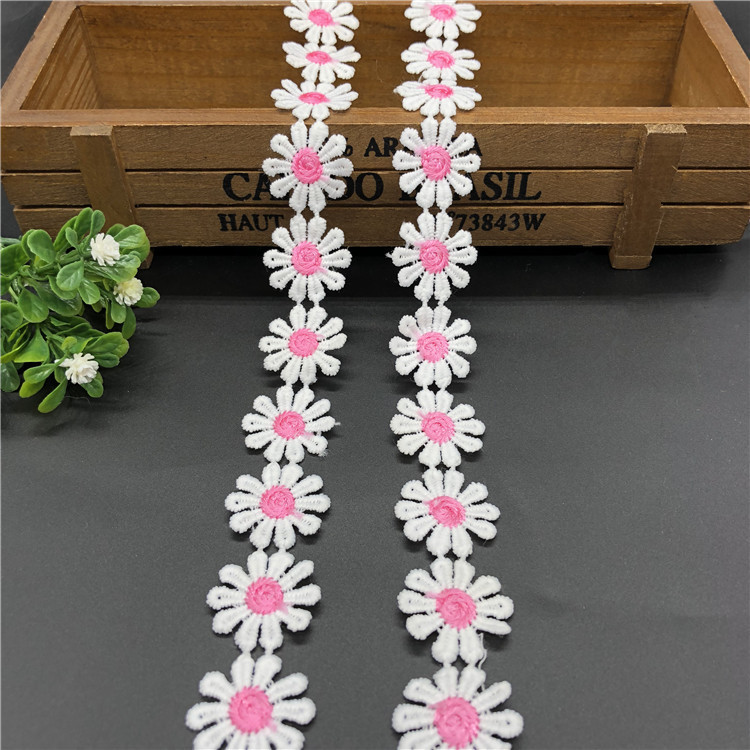 RY color encaje flores pequeñas accesorios hecho a mano bricolaje encaje correa lateral ropa cortina bordado tela material decoración