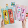Polyurethane cartoon handheld belt, cute pencil case for elementary school students, with little bears, on elastic band