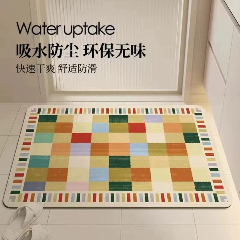 Дофамин диатомовая грязь стиль коврик мультфильм ванная комната коврик туалет всасывание ноги коврик душ коврик для волос