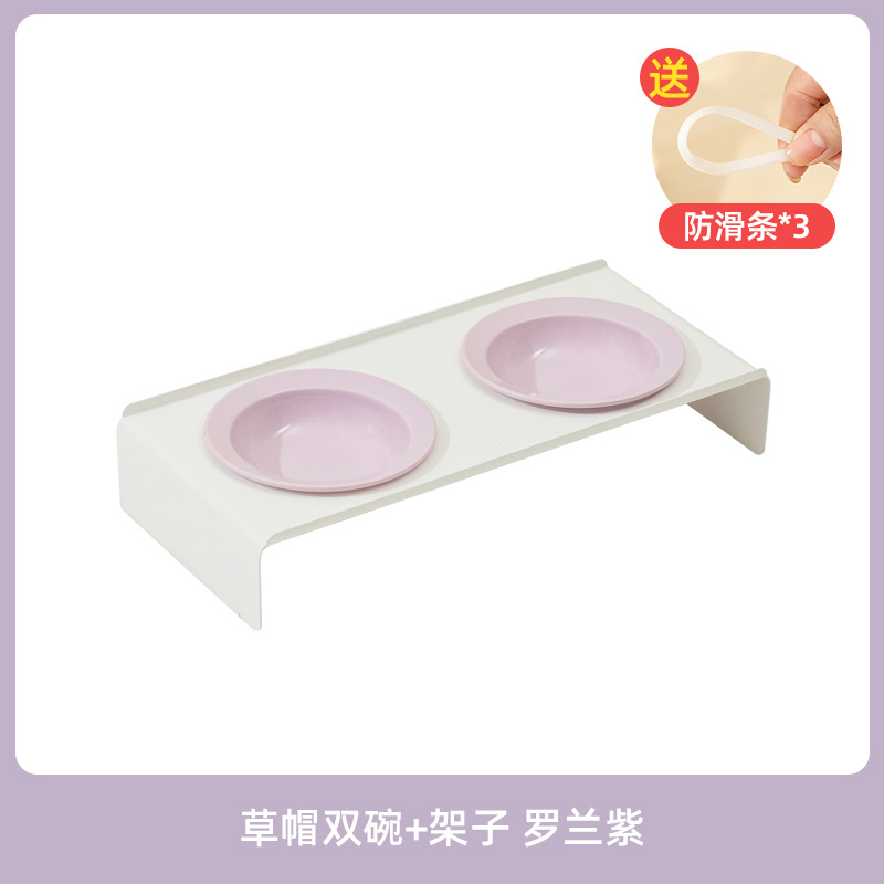 Platillo volante de cerámica sombrero de paja para mascotas tazón de gato y perro cuenco Corea del Sur BD protección cervical antidetonantes bebedero comida doble tazón