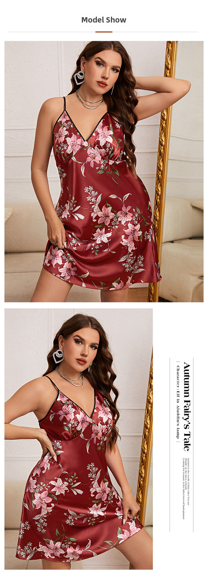 Jupe à bretelles transfrontalière européenne et américaine printemps et été 2023, chemise de nuit sexy en soie pour femmes, vêtements de maison en soie glacée_voghion.com