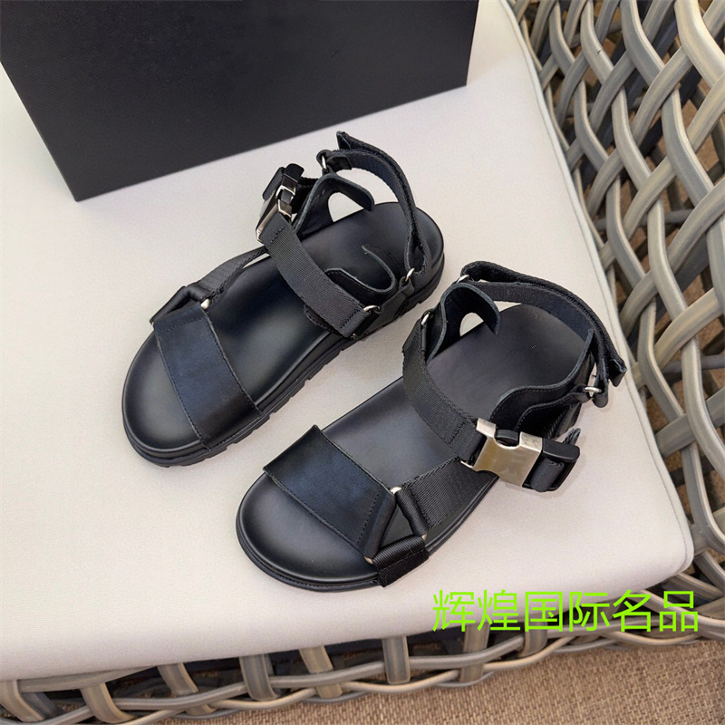Summer Nylon Webbing with Adjustable Buckle Men's Cross Sandals Vacation Business Casual Comfortable Slippers