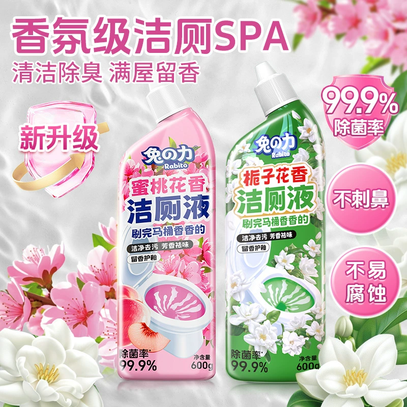 Средство для чистки унитаза Rabbit Power с ароматом гардении для чистки, дезодорации и удаления накипи.