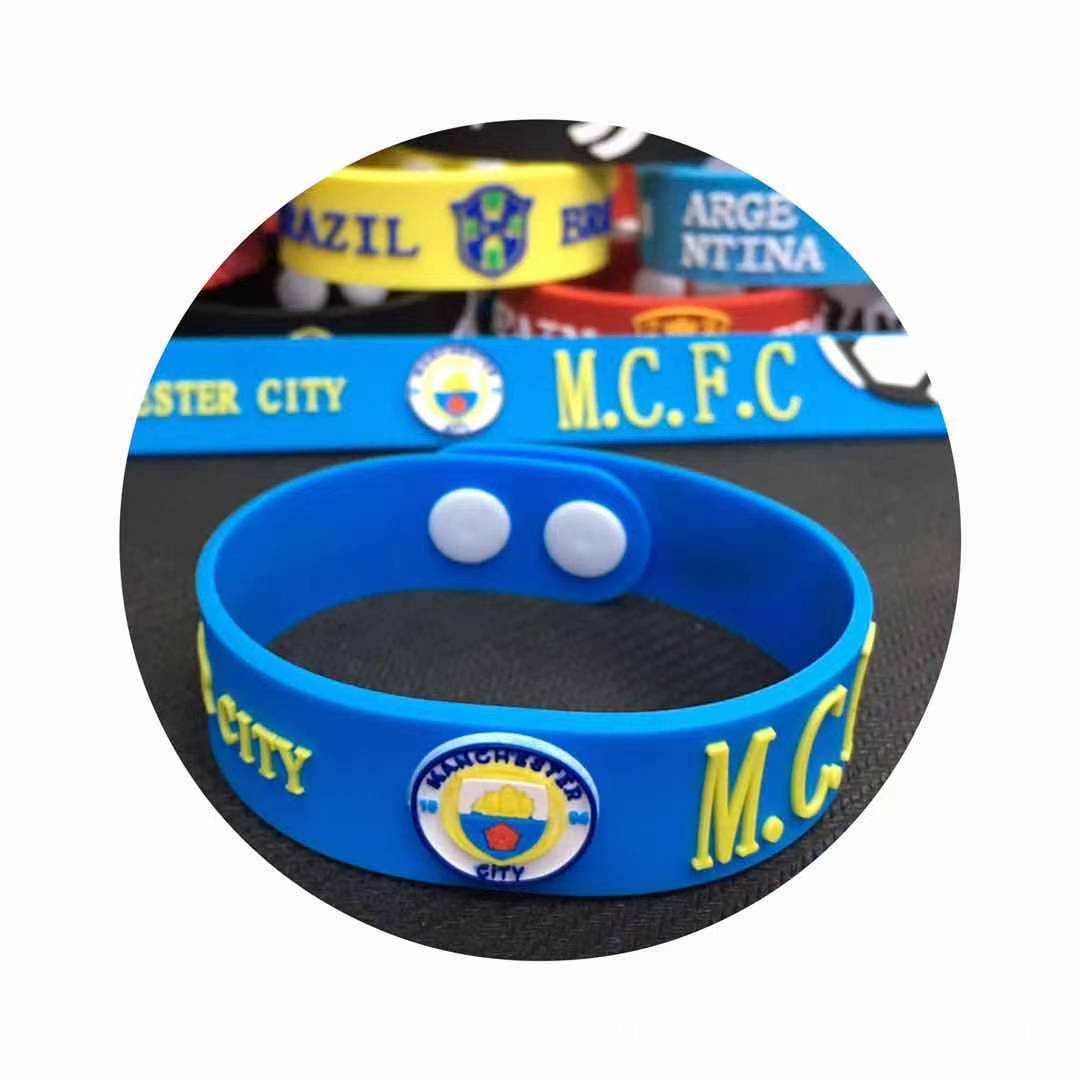 Pulseras de PVC con el Emblema de la Copa Mundial de Francia, España, Portugal, Bélgica y Países Bajos, Pulseras de Goma Suave para Aficionados