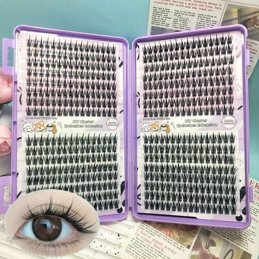 Serie de pestañas postizas transfronterizas Libro de pestañas de comercio exterior Pestañas postizas en inglés completas Pestañas postizas de gran capacidad, pelo segmentado de un solo racimo