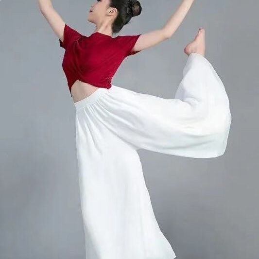 Casual Oversized Chiffon Wide-Leg Pants for Women, Long Casual Double-Layer Drapey High-Waisted Dance Pants, Versatile Nine-Point Pants Casual Oversized Chiffon Wide-Leg Pants for Women, Long Casual Double-Layer Drapey High-Waisted Dance Pants, Versatile Nine-Point Pants