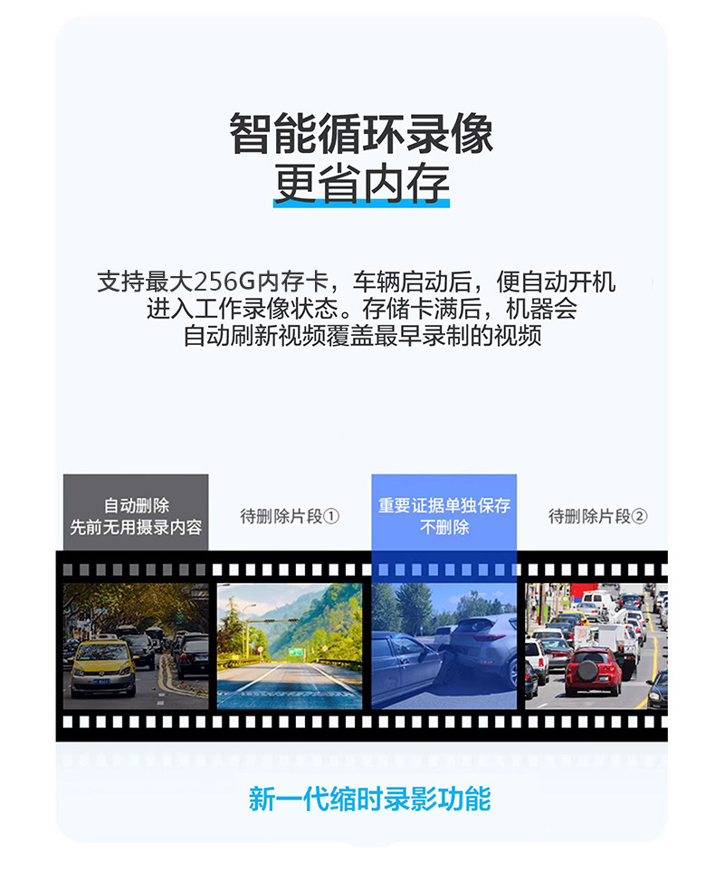 Digital Streaming Rearview Mirror Dash Cam with 60 Frames Per Second, Dedicated Replacement Model with Dual Front and Rear Cameras for Parking Monitoring