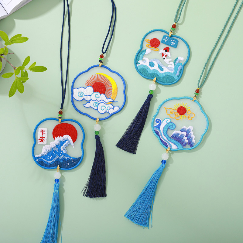 DIY bordado hecho a mano material paquete coche colgante seguro flor estilo antiguo creativo marcador bordado kit regalo auto-bordado