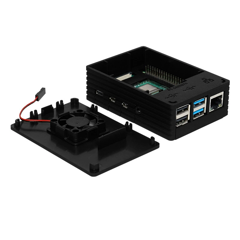 Корпус-радиатор для Raspberry Pi 4B с вентилятором для материнской платы, комплект защитного литого кожуха