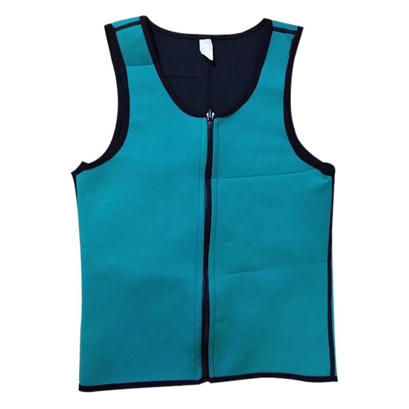 Popular cremallera neopreno corsé deportes sudor-wicking corsé Chaleco de la aptitud de los hombres al por mayor entrega de una sola pieza