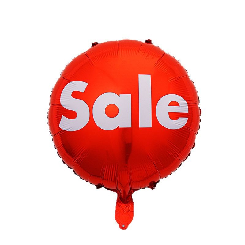 Globo de película de aluminio rojo SALE de 18 pulgadas Centro comercial Celebración del festival Descuento Decoración Promoción de productos Decoración de supermercado