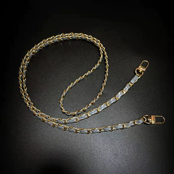 Shoulder bag leather chain-classic gray-332
