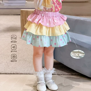 维木童装女童半身裙夏装多巴胺蛋糕裙儿童短裙防走光A类女宝裙子