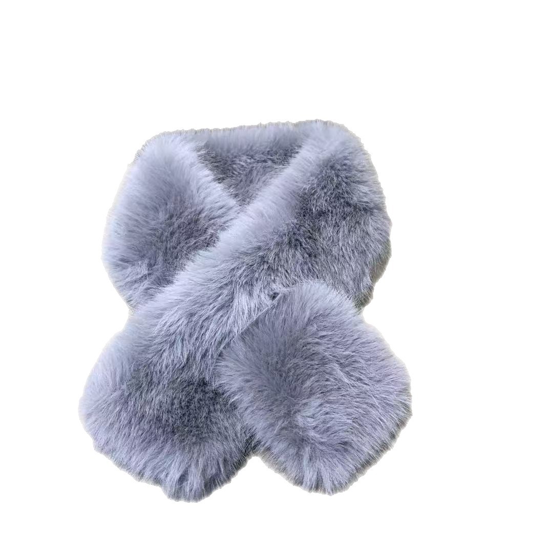 Bufanda Cruzada de Piel Sintética de Zorro de Peluche Térmica y Cortavientos para Invierno