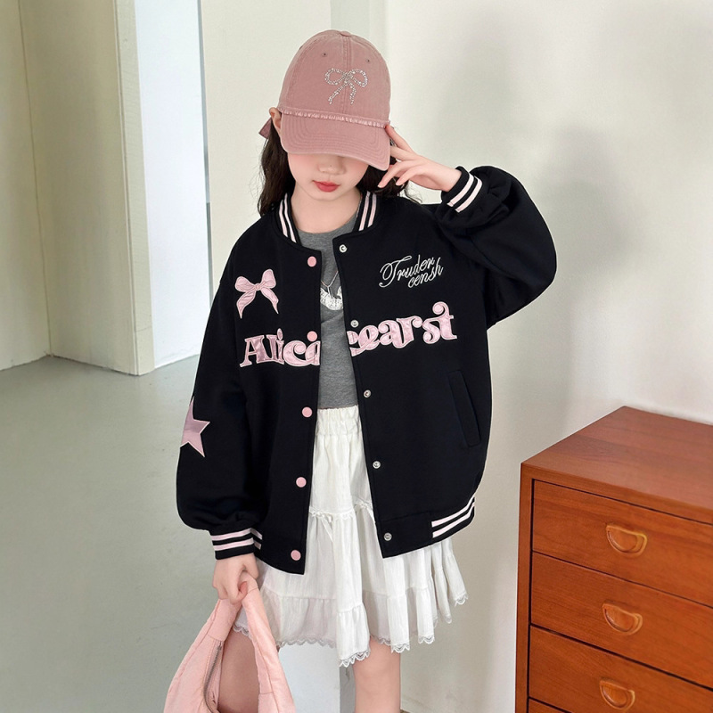 Girls Baseball Jacket 2025 New Spring & Fall Clothing Kidsren's Style Loose Casual Korean Style Tops Girls' Clothes Girls Baseball Jacket 2025 New Spring & Fall Clothing Kidsren's Style Loose Casual Korean Style Tops Girls' Clothes