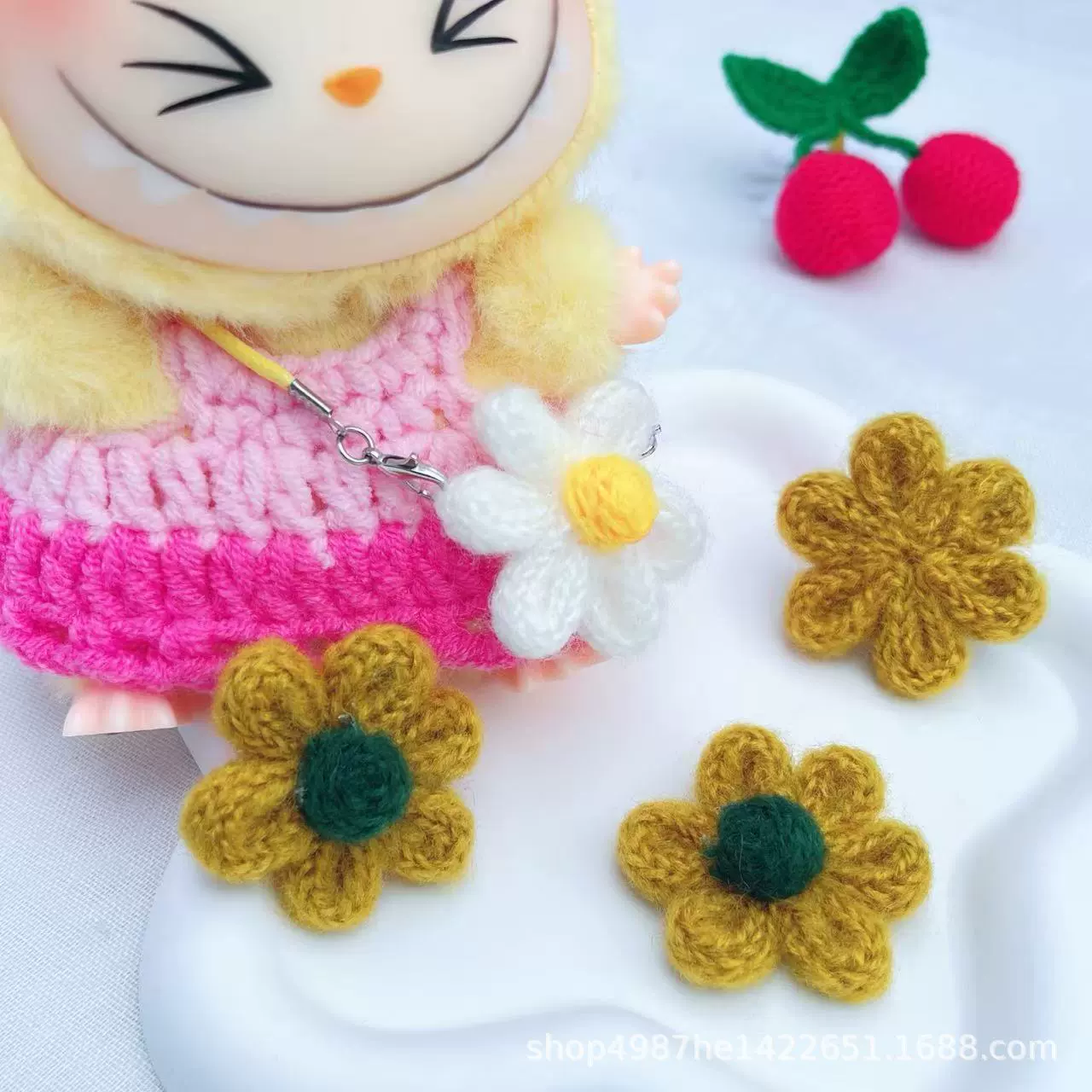 Декоративные цветы, вязаный трёхмерный аксессуар ручной работы, DIY, цветочная вышивка