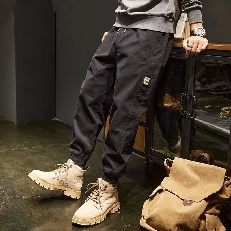 Men's Casual Harajuku Jeans For Men Solid Colour Work Trousers_voghion.com