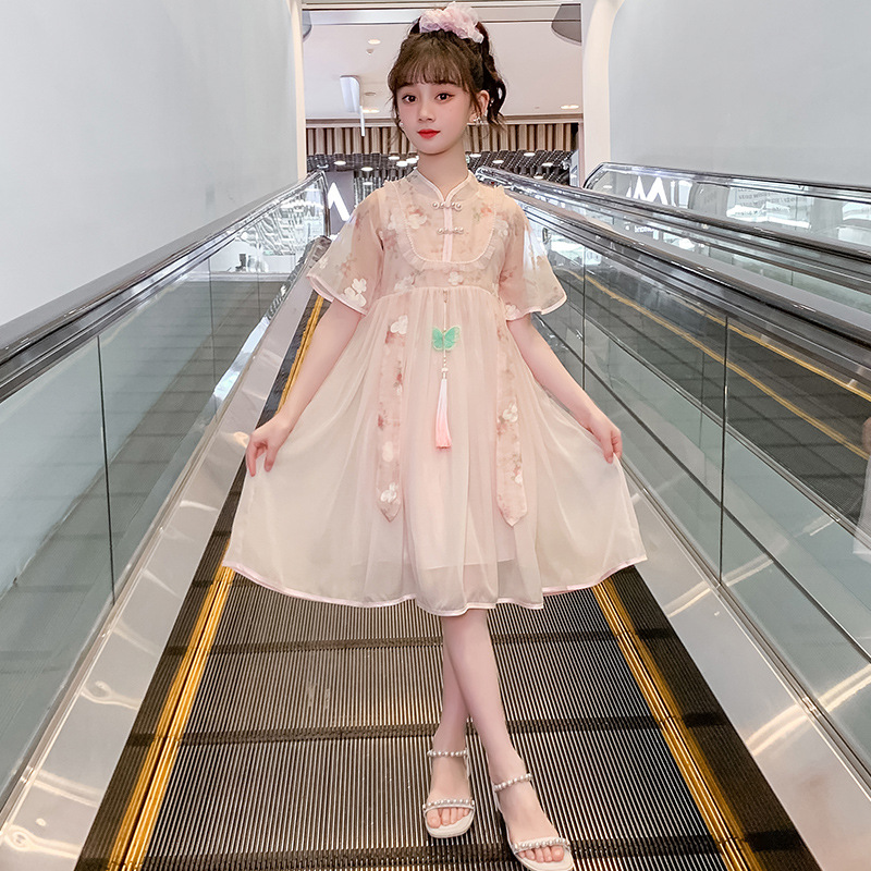Girls' Hanfu Dress 2026 New Summer Style Children's Fashionable Chinese Style Princess Dress for Older Girls Summer Dress