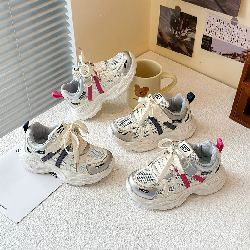 Детские спортивные кроссовки лето 2025, сетчатые, дышащие, для девочек и мальчиков, модные и универсальные.