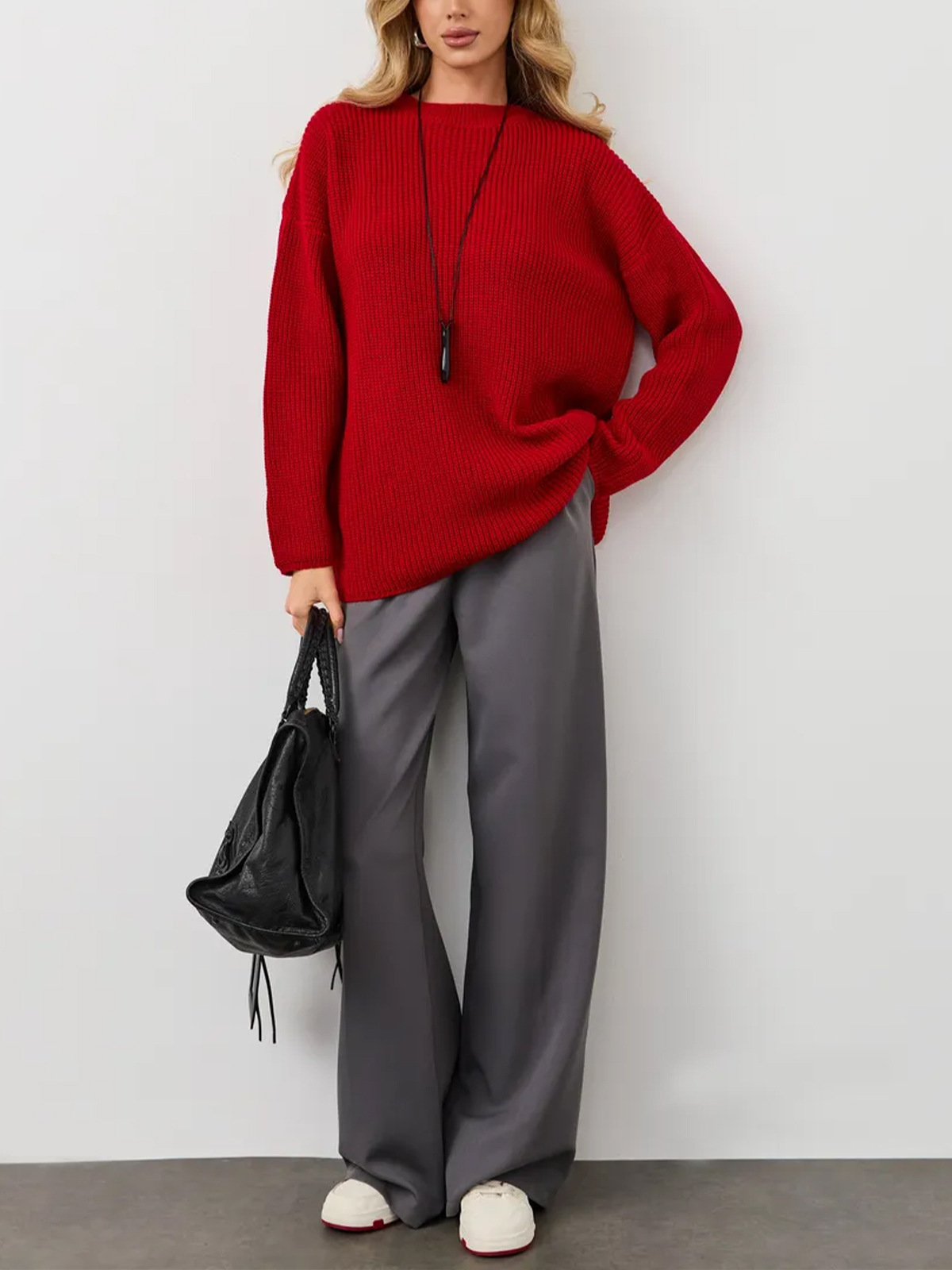 Comercio exterior de mujeres transfronterizas Rusia cuello redondo relajado retro suéter de viento perezoso otoño invierno fábrica de jersey personalizado