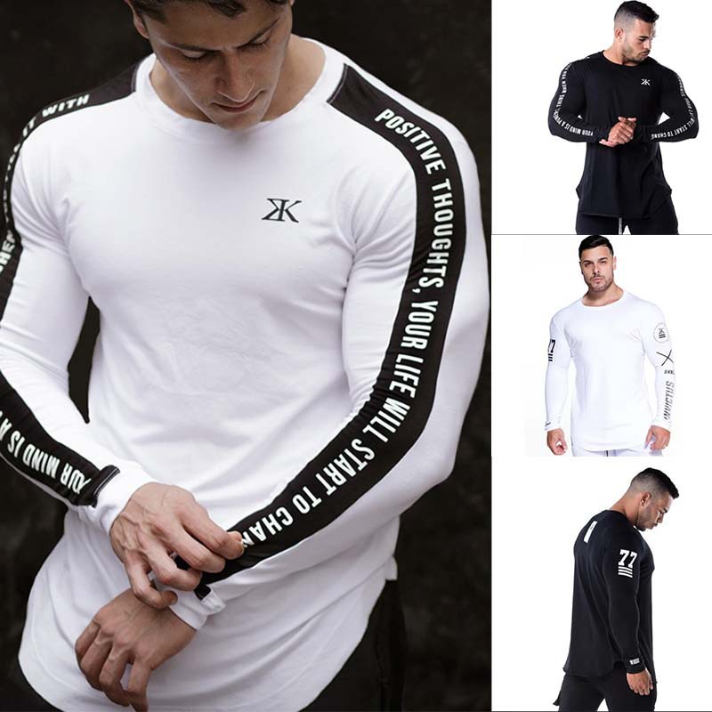 Muscle brothers autumn T-shirt long-sleeved training clothes sports running gym sweat-wicking quick-drying clothes long-sleeved shirt wholesale