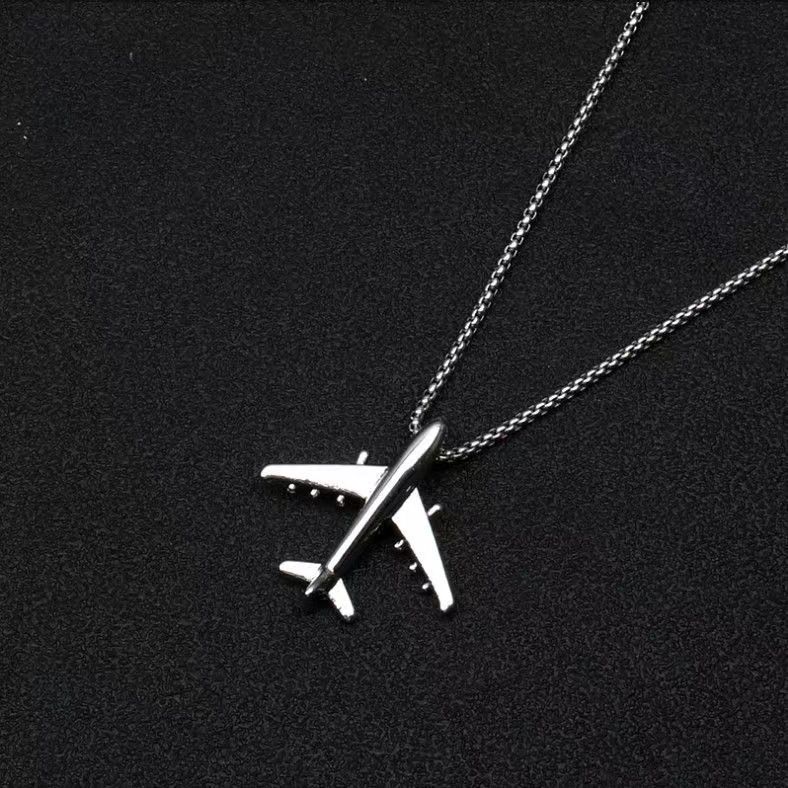 Hip-hop Airplane Alloy Titanium Steel Plating Men's Pendant Necklace display picture 4