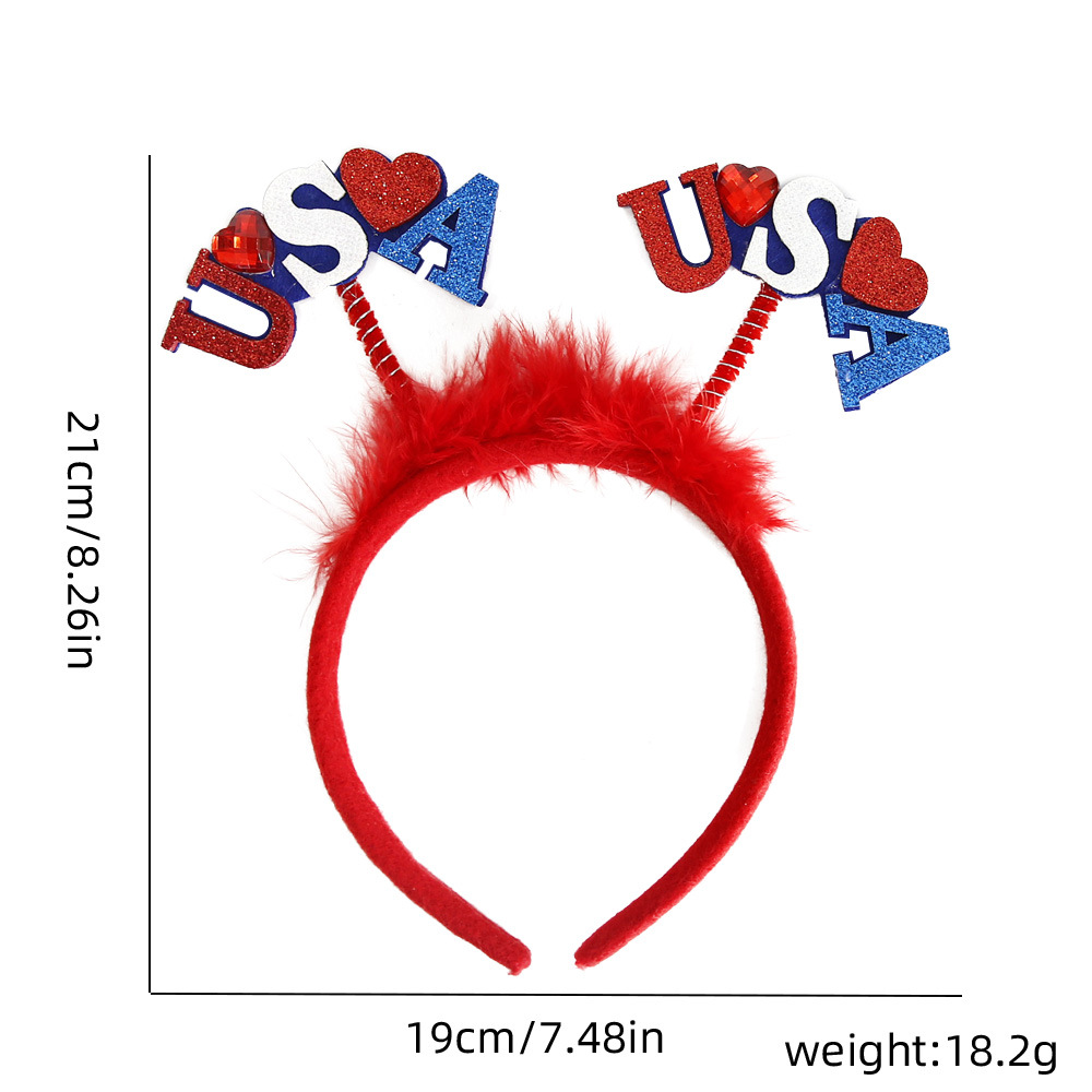 Diadema del Día de la Independencia Americana 2026, Accesorios para el Cabello para Niños y Adultos, Decoración para Fiestas, Diadema Patriótica para Desfiles, Diadema Roja