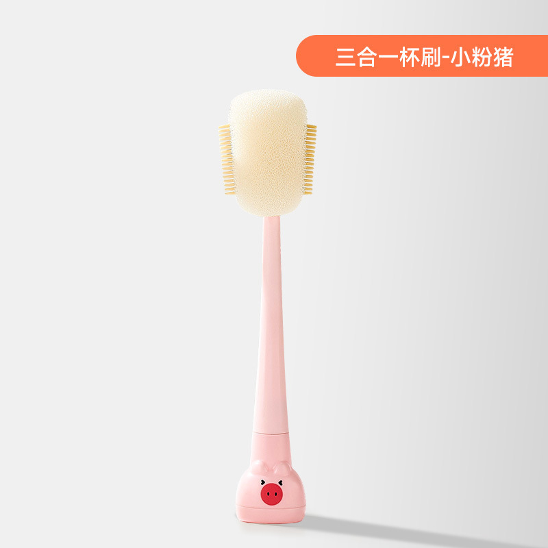 [人工] 小型かわいいペット 3-in-1 シリコンカップブラシ、ウォーターカップブラシ、ボトルブラシ、壁を壊して洗濯可能なカップクリーナー|undefined