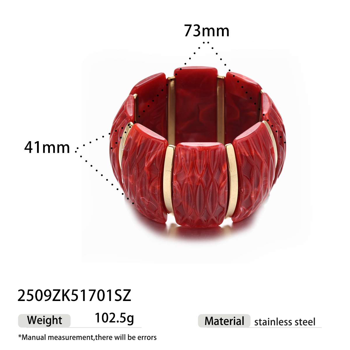 Tina estilo europeo y americano acrílico pulsera de acero inoxidable mujer alta sensación de joyería a rayas de color universal sentido de diseño cruzado image 12