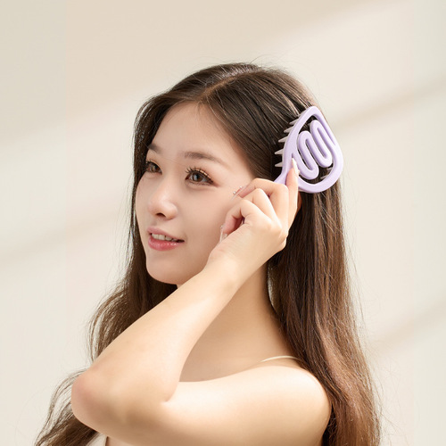New Long Handle Silicone Hair Brush Hair Washing Gadget Professional Scalp Cleansing Itch Relief Massage Shampoo Comb Massage Comb