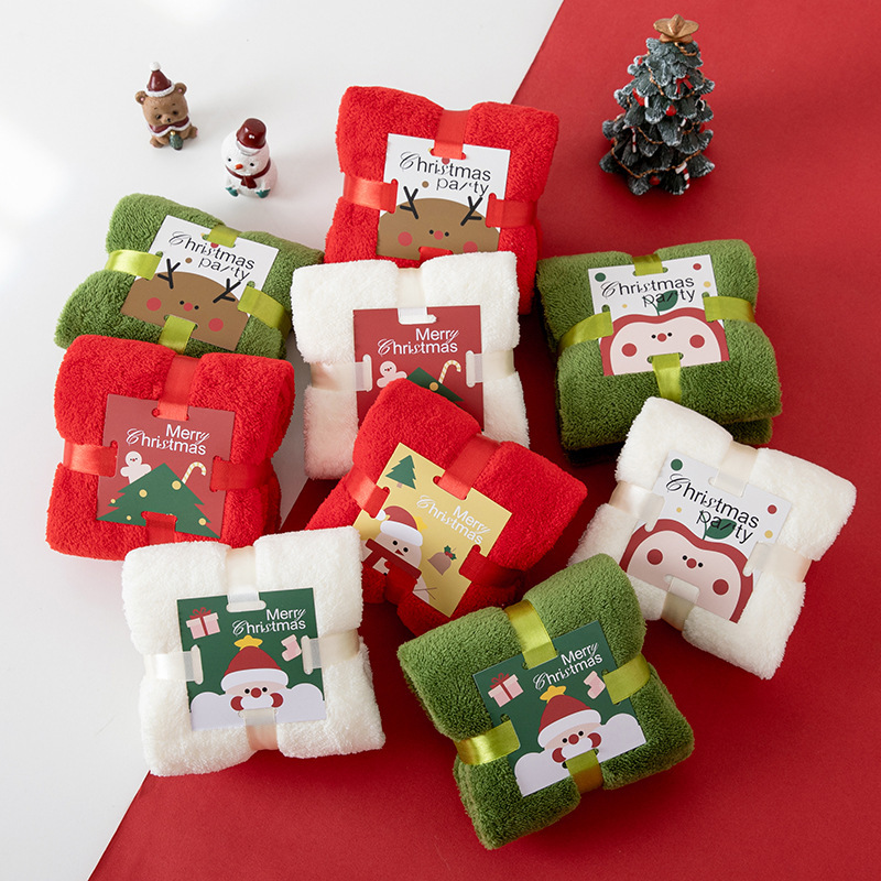 Cross-Border Christmas Towel Creative Souvenir Towel Holiday Gift Christmas Gift Towel Export Temu Wholesale Cross-Border Christmas Towel Creative Souvenir Towel Holiday Gift Christmas Gift Towel Export Temu Wholesale
