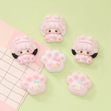 可爱卡通天使小羊猫爪 diy奶油胶手机壳钥匙扣发饰 树脂饰品配件