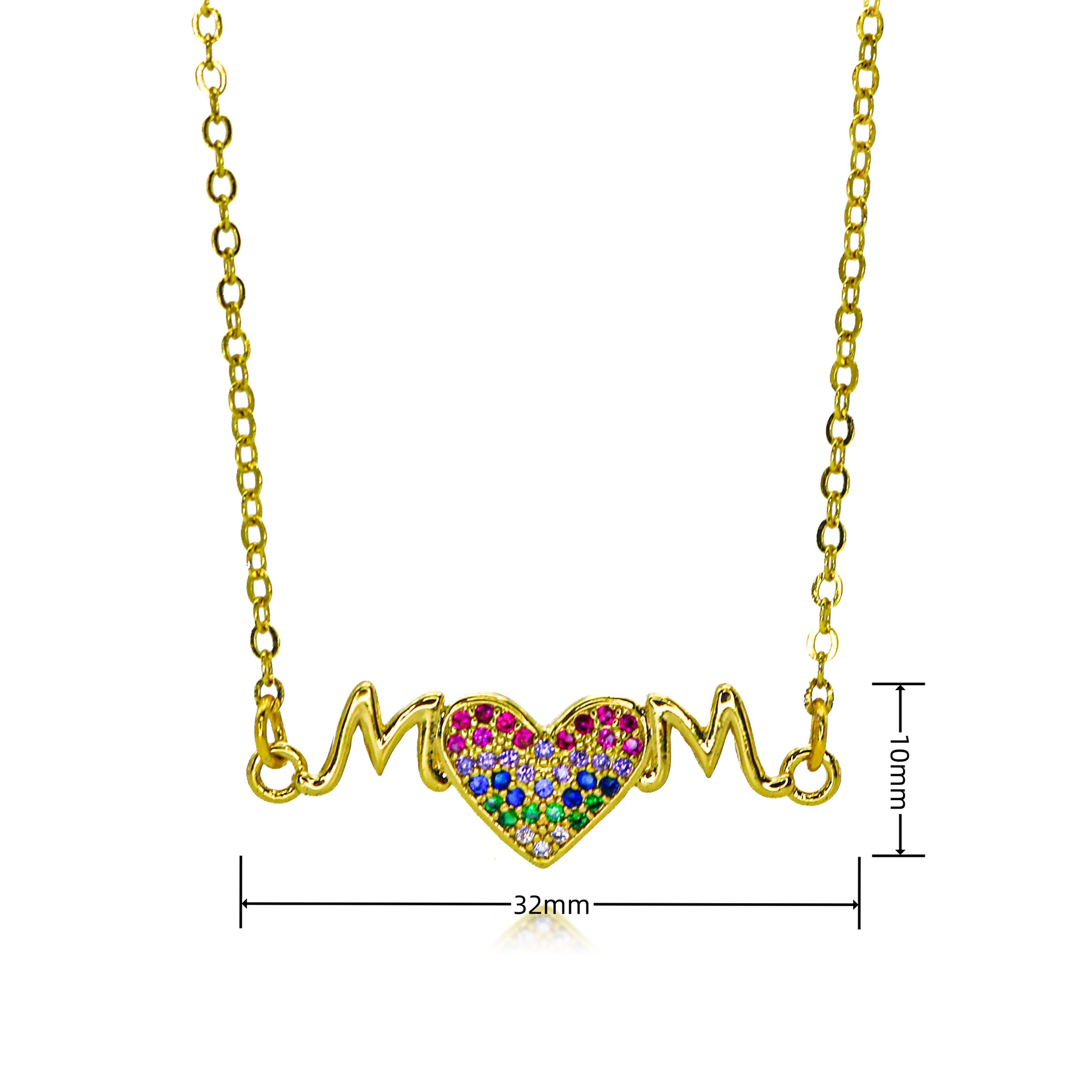 Women's Gender Wholesale Jewelry Simple Style Classic Style Letter Heart Shape Copper Pendant Necklace Cable Chain