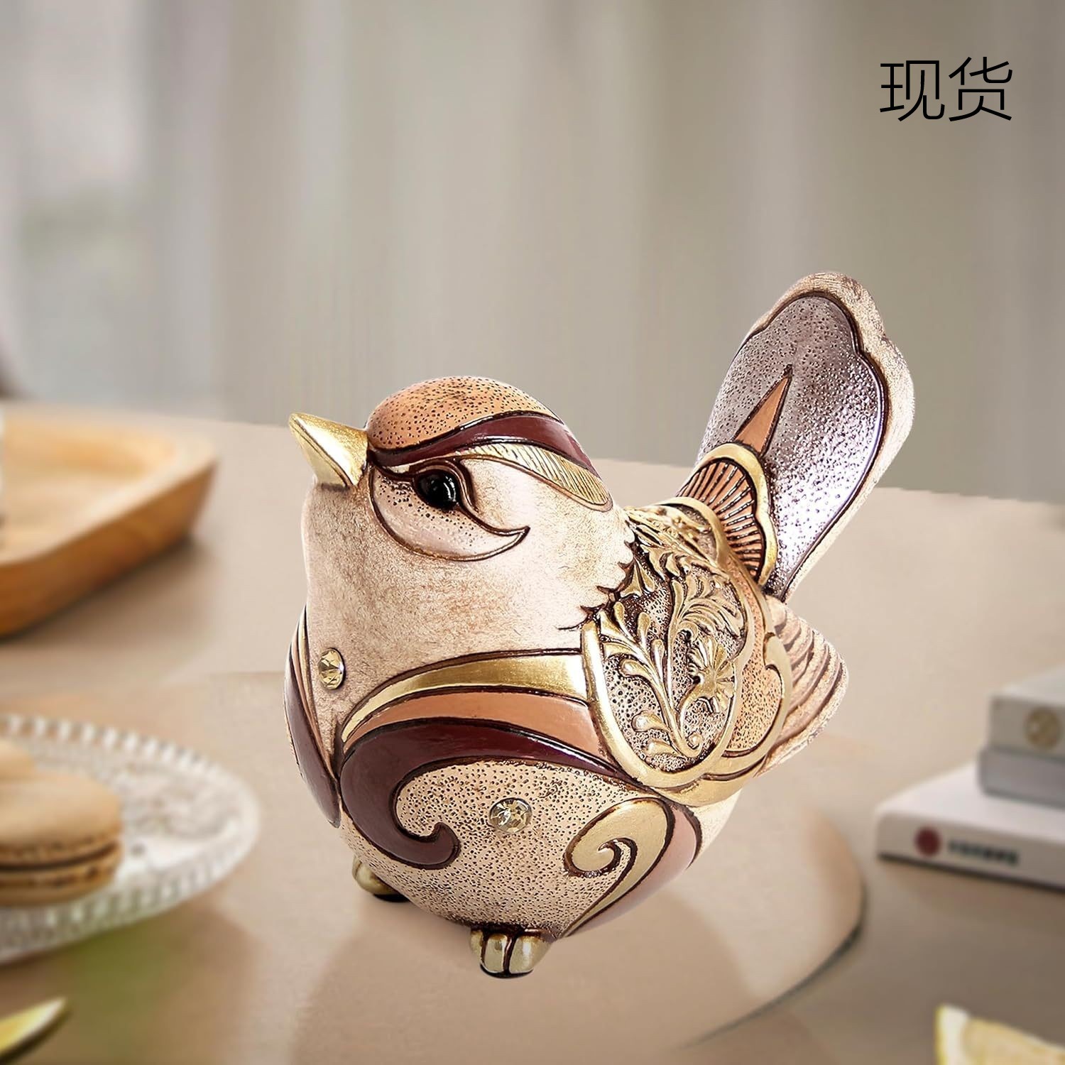 Cross-Border New Style Personalized Bohemian Bird Vintage Animal Statue Decorative Bird Gift Resin Crafts Ornament