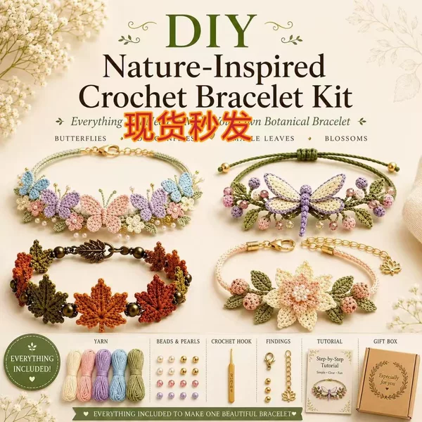 Popular in Europe and America, DIY Nature-Inspired Crochet Bracelet Kit
