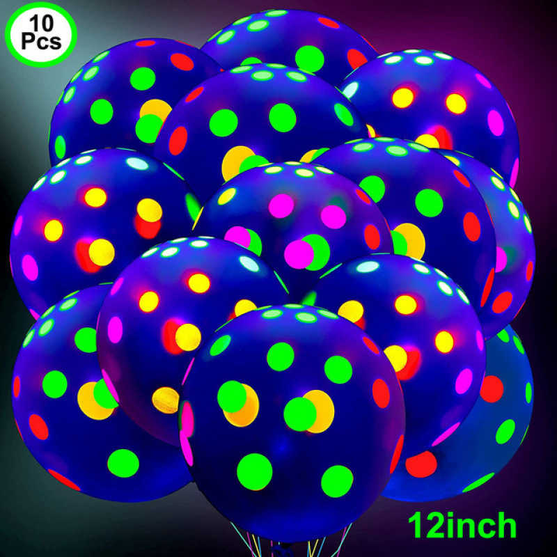 Feliz cumpleaños Neon Glow Balloons Glow in Blacklight Fluores