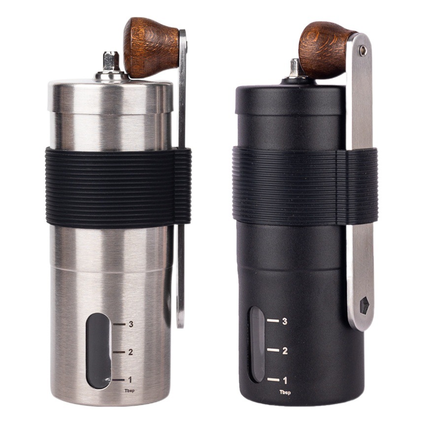 Cross-Border Hand-Cranked Coffee Grinder 304 Stainless Steel Body Ceramic Grinding Core Outdoor Small Portable Coffee Grinder