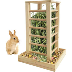 木製干し草給餌器ウサギ給餌棚立っているペット自己給餌マネージャ草棚小型動物ウサギ