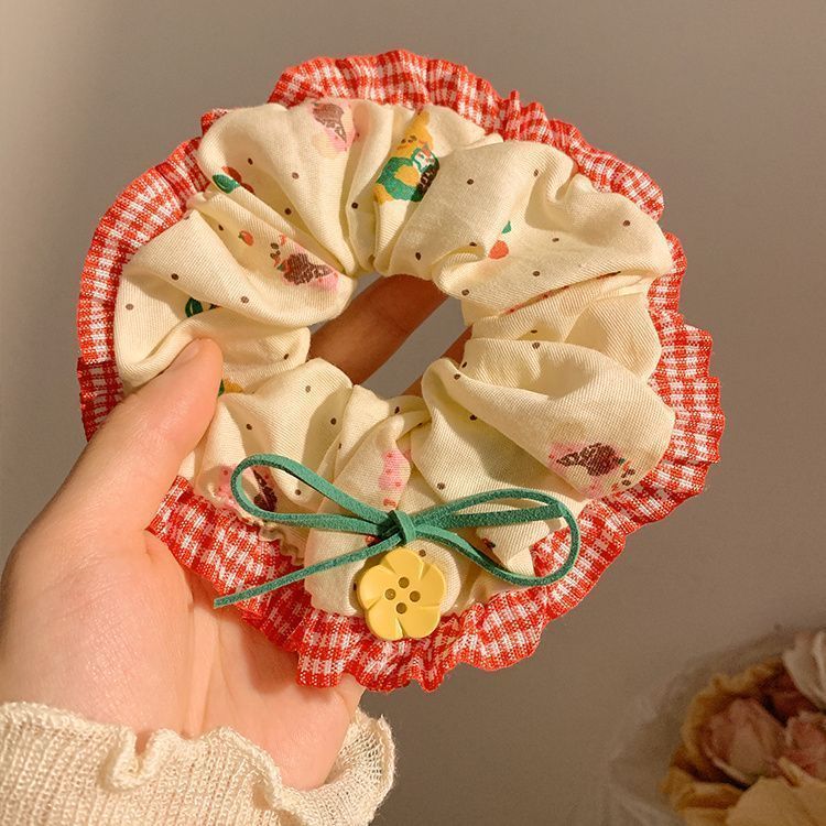 Ballet estilo encaje intestino grueso lazo para el cabello de alto valor con cola de caballo cuerda para el cabello flor para la cabeza niña de verano bola cabeza cuerda para el cabello accesorios para el cabello