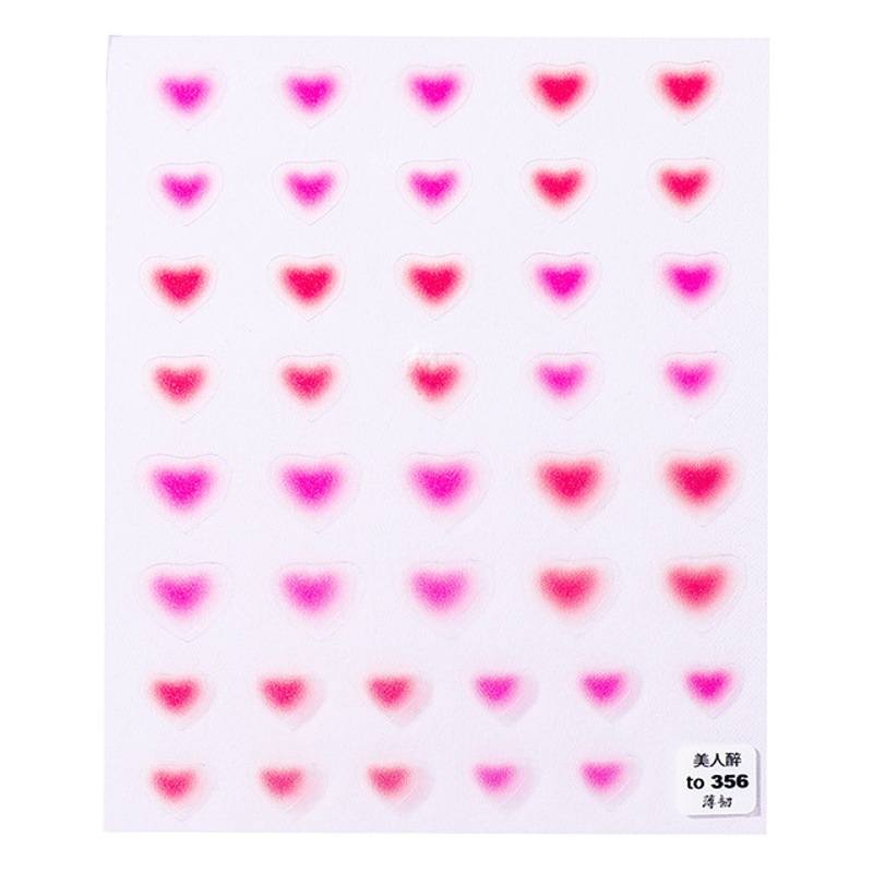 Uñas rubor pegatinas hielo transparente Jade grasa pegamento manchas amor Internet celebridad linda chica pequeño patrón decoración ultra-Delgado a prueba de agua