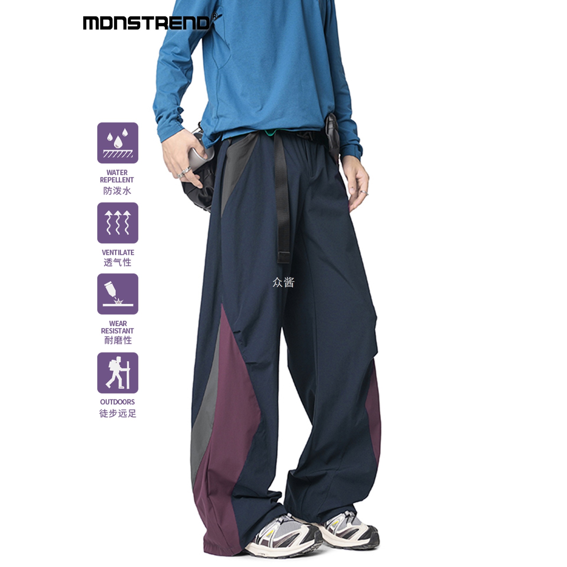 Mdnstrend American Outdoor Assault Paratrooper Pants Men's Summer Trendy Brand Waterproof Loose Cargo Pants Hiking Hiking Pants