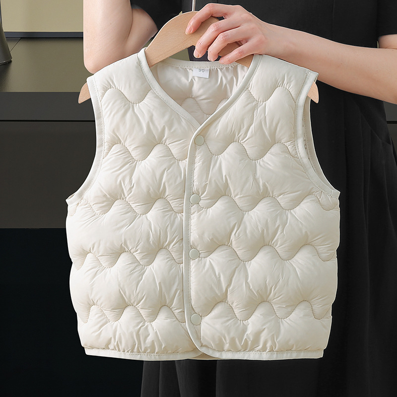 2025 otoño e invierno nuevo estilo ropa para niños chaleco de algodón de plumón para niños chaleco para niños y niñas chaleco cálido para bebés