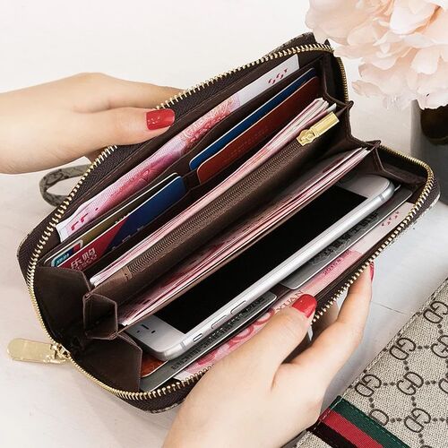 New Wallet Women's Single Zipper Large Capacity Women's Clutch Long Coin Purse Fashionable Mobile Phone Bag Card Holder