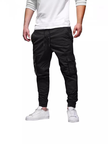 European and American men's multi-pocket drawstring casual Japanese-style work pants for autumn and summer