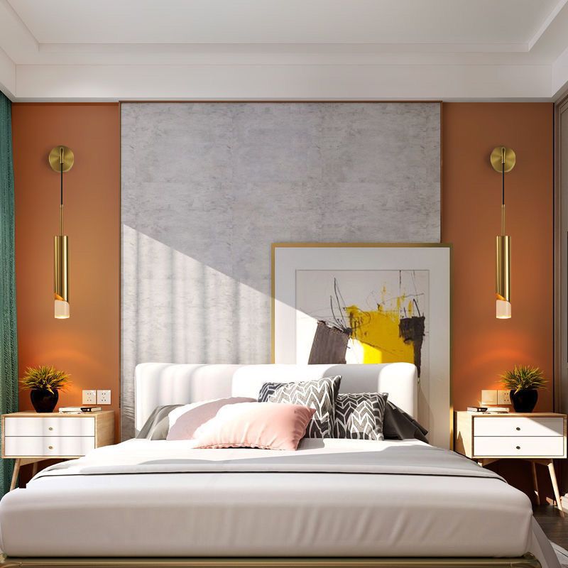 Leer fondo de fondo Hotel fondo lámpara de pared sala de estar pequeña lámpara roja cabeza de cama lujoso simple luz moderna lámpara de cama