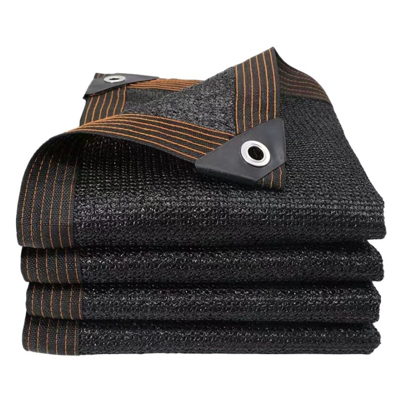 Высококачественная черная затеняющая сетка для улицы с усиленными краями, перфорированная, устойчивая к старению, для защиты от солнца, для затенения дворов, утолщенная и усиленная сетка.